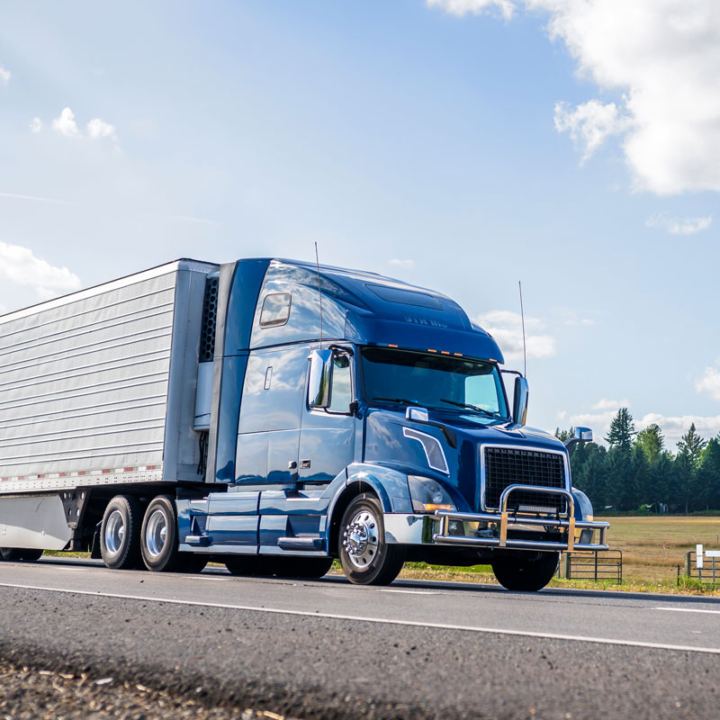blue semi truck